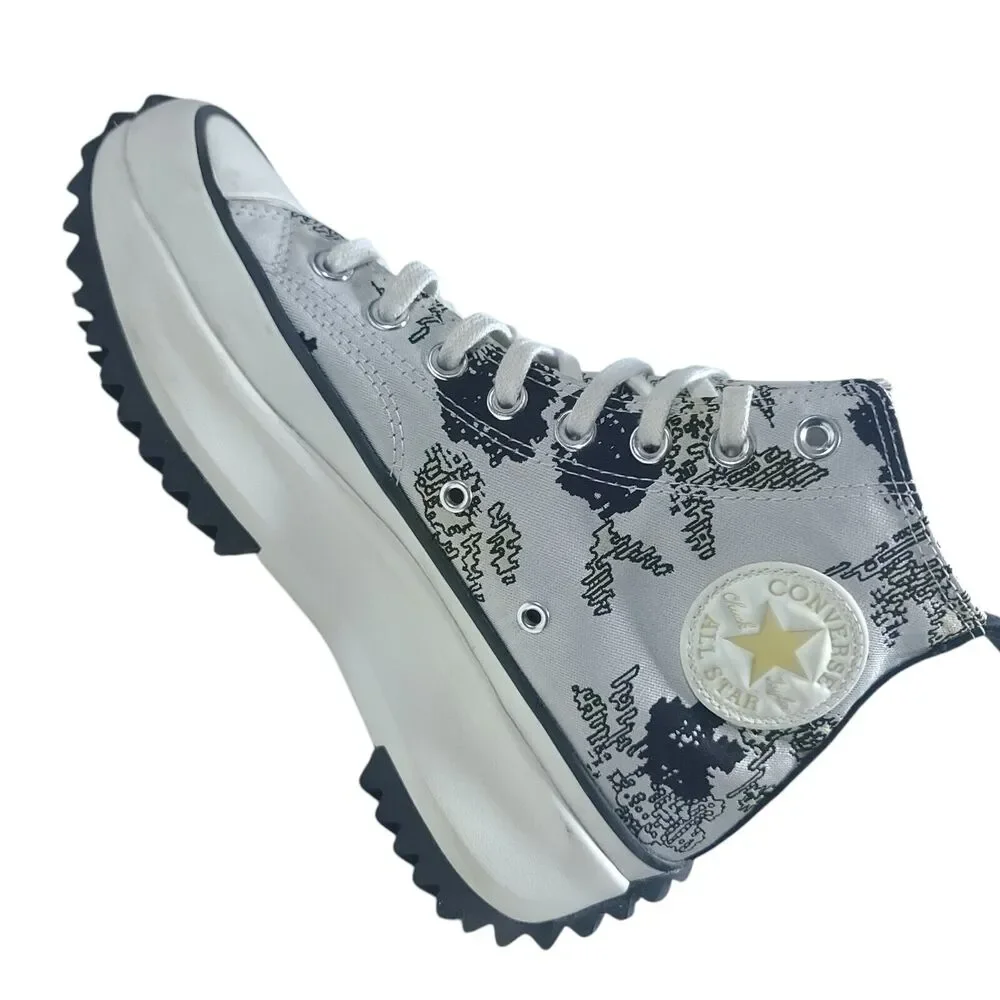 ConverseRun Star Shoes Star Hike Hi Floral Platform Saturn Gold/black Women 8